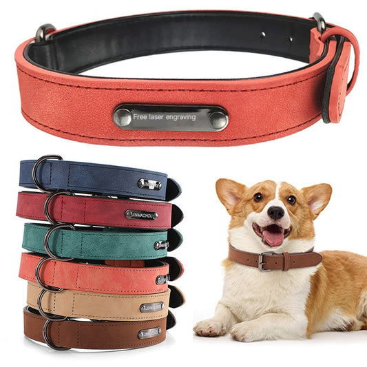 Microfiber Leather Pet ID Tag Collar