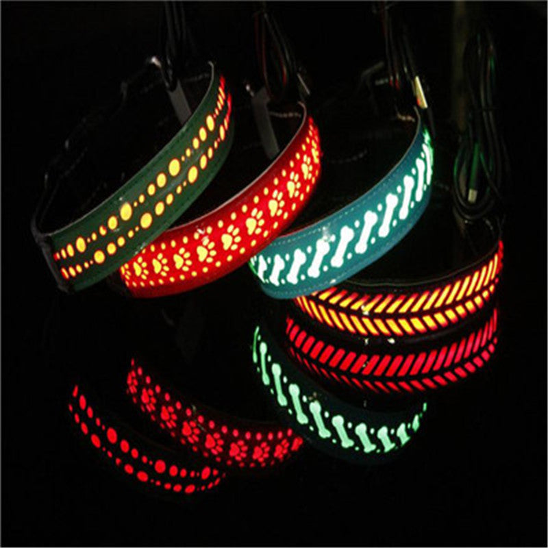 LED Pet Safety Collar with USB Rechargable Battery