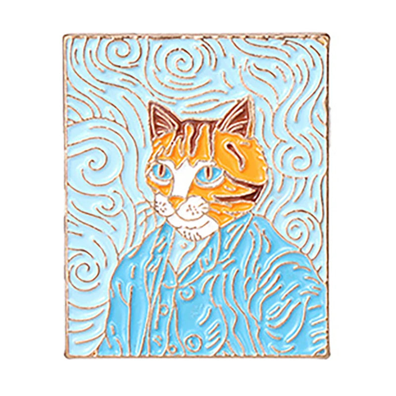 Painting Art Brooch Lapel Pin - Van Gogh Munch Davinci Renoir Picasso