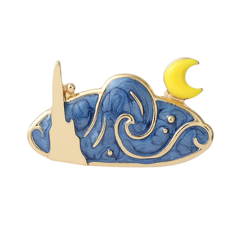 Painting Art Brooch Lapel Pin - Van Gogh Munch Davinci Renoir Picasso