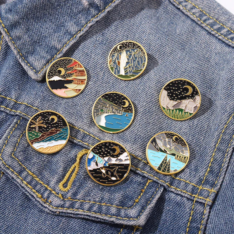 Painting Art Brooch Lapel Pin - Van Gogh Munch Davinci Renoir Picasso