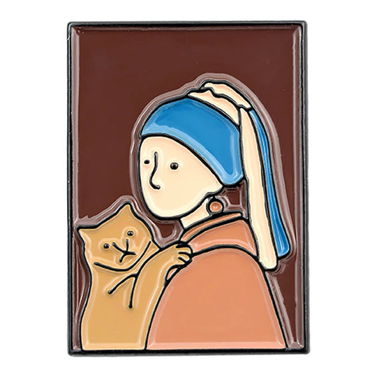 Painting Art Brooch Lapel Pin - Van Gogh Munch Davinci Renoir Picasso