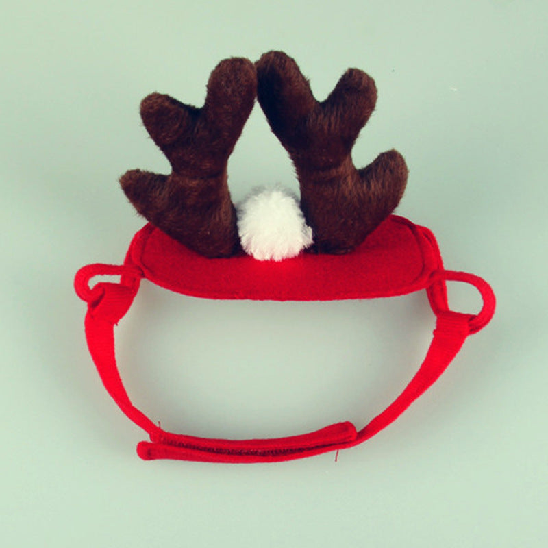 Pet Christmas Costume Antlers, Hat and Scarf Set for Dogs and Cats