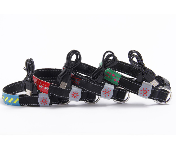 LED Pet Safety Collar with USB Rechargable Battery