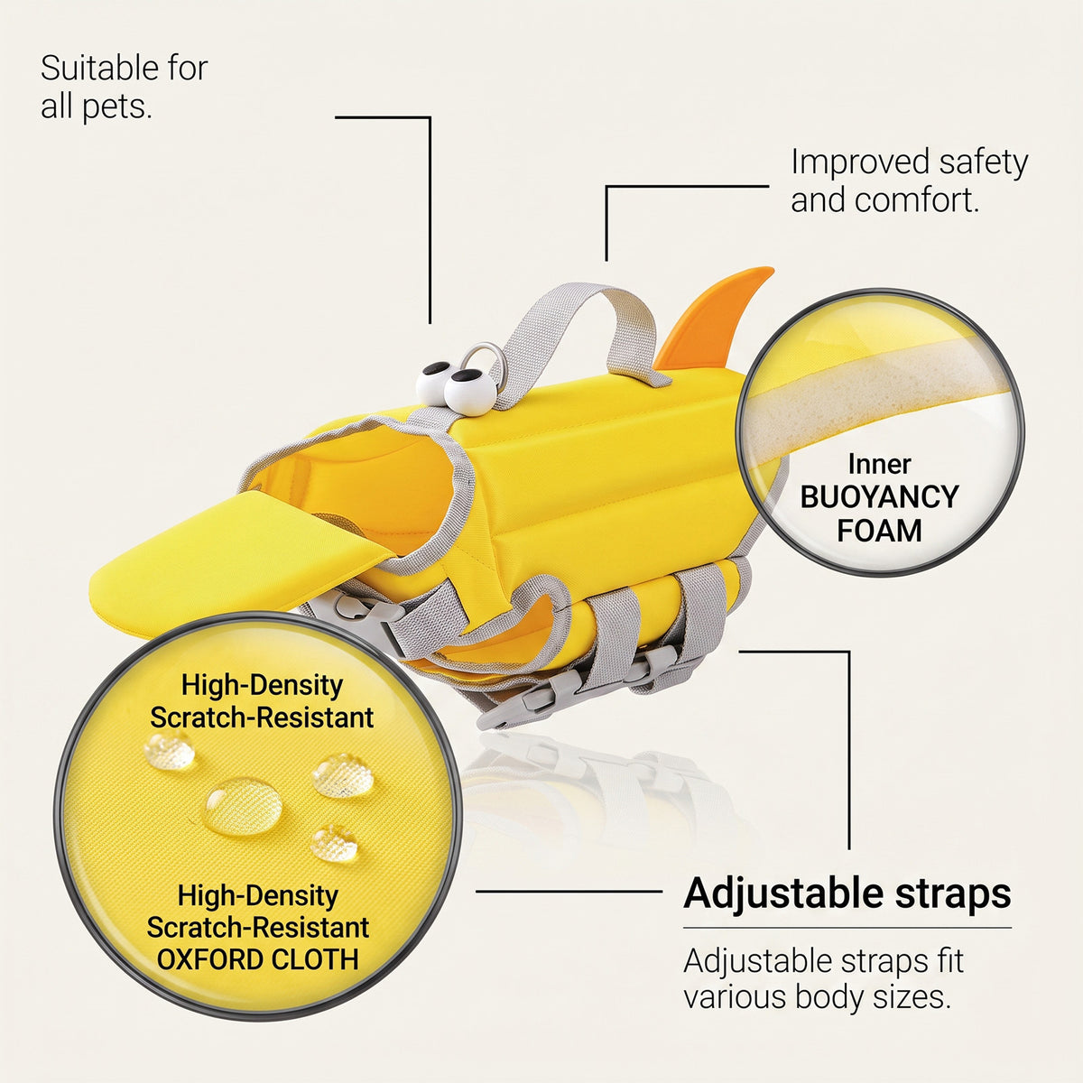 Dog Life Vest Flotation Device